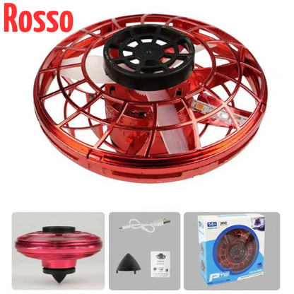 🌀 Spinner Volante a Punta delle Dita a 360° – Mini Drone Rotante con Luci LED RGB | Giocattolo Antistress Ricaricabile per Bambini e Adulti.