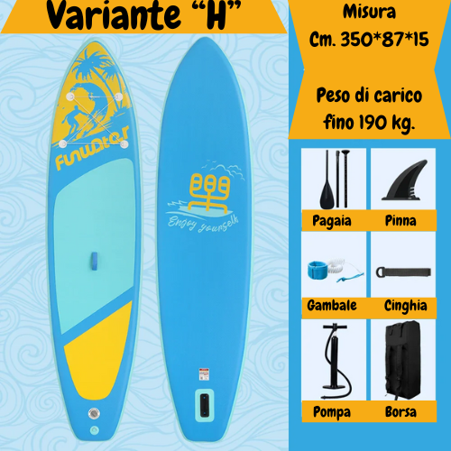FunWater 11' Blue Red Sup Board Inflatable Surfboard Stand Up Paddle Board Inflatable Sup PaddleBoard with Accessories