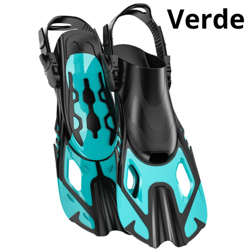 Snorkel Fins Swim Fins Adjustable Buckles Swimming Flippers Short Silicone Scuba Diving Shoes Open Heel Travel Size Beginners