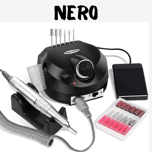Trapano/smerigliatore elettrico per unghie. Potente motore da 35000 giri/min, a basso rumore: kit completo di frese per unghie professionali per manicure e pedicure.