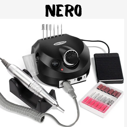 Trapano/smerigliatore elettrico per unghie. Potente motore da 35000 giri/min, a basso rumore: kit completo di frese per unghie professionali per manicure e pedicure.