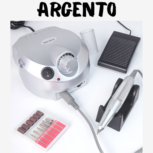Trapano/smerigliatore elettrico per unghie. Potente motore da 35000 giri/min, a basso rumore: kit completo di frese per unghie professionali per manicure e pedicure.