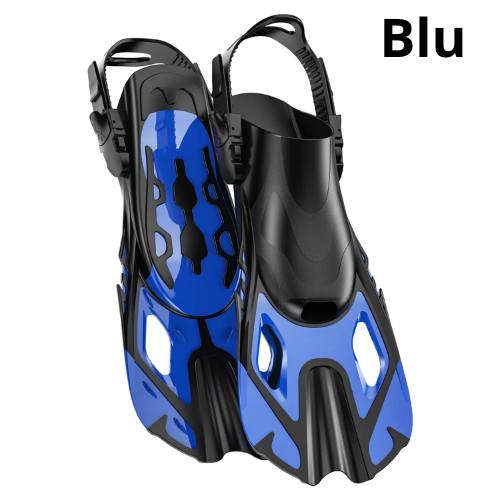 Snorkel Fins Swim Fins Adjustable Buckles Swimming Flippers Short Silicone Scuba Diving Shoes Open Heel Travel Size Beginners
