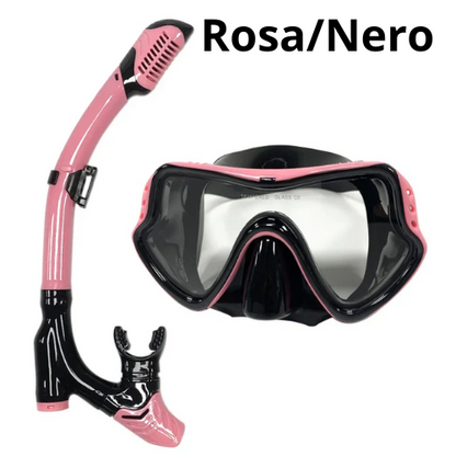 QYQ Diving mask Professional Snorkel Diving Mask and Snorkels Goggles Glasses Diving Swimming Easy Breath Tube Set Snorkel Mask