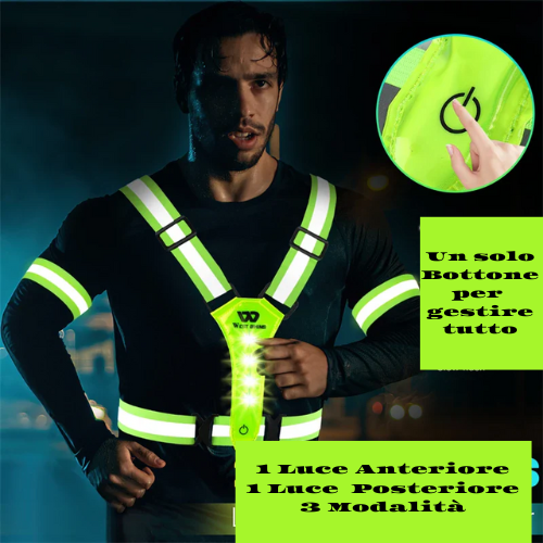 WEST BIKING Safety Vest LED 360° Reflective Highlight Adjustable Straps Night Warning Work Running Riding Clothing Vest Gear