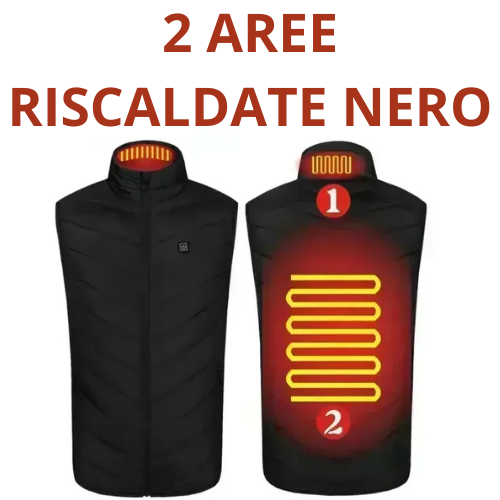 Gilet riscaldante. Fino a 21 zone di riscaldamento e 3 intensità di calore per un comfort totale della parte superiore del corpo".