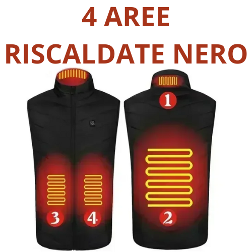 Gilet riscaldante. Fino a 21 zone di riscaldamento e 3 intensità di calore per un comfort totale della parte superiore del corpo".
