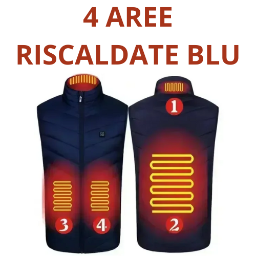 Gilet riscaldante. Fino a 21 zone di riscaldamento e 3 intensità di calore per un comfort totale della parte superiore del corpo".