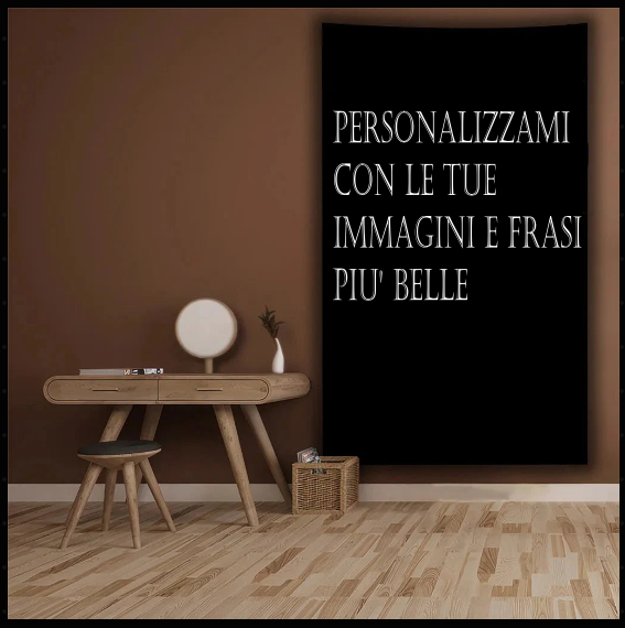 Arazzo/decorazione personalizzabile con immagini e scritte a propria scelta.