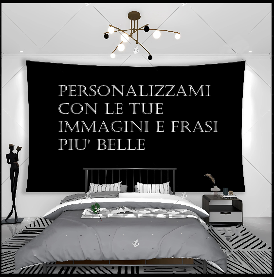 Arazzo/decorazione personalizzabile con immagini e scritte a propria scelta.