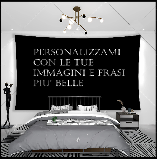Arazzo/decorazione personalizzabile con immagini e scritte a propria scelta.