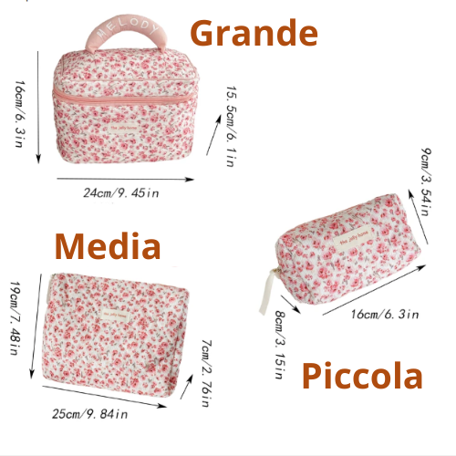 🧳 Beauty-Case Organizer da Viaggio – 3 Misure in Cotone e Nylon | Eleganza, Praticità e Capacità.