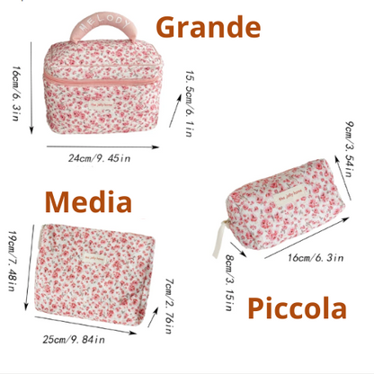 🧳 Beauty-Case Organizer da Viaggio – 3 Misure in Cotone e Nylon | Eleganza, Praticità e Capacità.