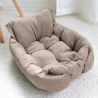 🐾 Cuccia con Cuscino per Cani e Gatti – 100% Cotone | Lavabile in Lavatrice 3 in 1: letto, divano e sofà.
