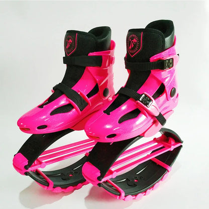Scarpe da fitness sportive rimbalzanti con molla effetto canguro.