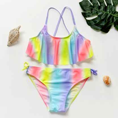 Costume Da Bagno “Bichini” da Bambina. Design Moderno, in Tante Colorazioni, Comodo, Traspirante.