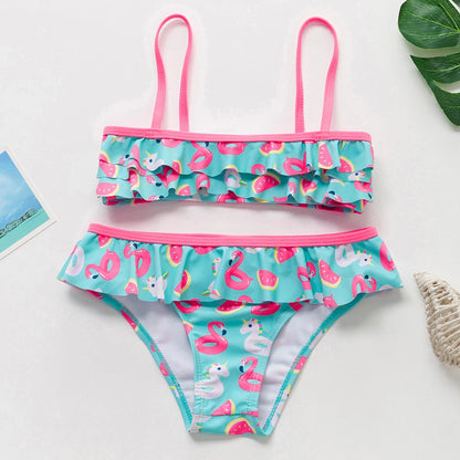 Costume Da Bagno “Bichini” da Bambina. Design Moderno, in Tante Colorazioni, Comodo, Traspirante.