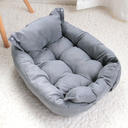 🐾 Cuccia con Cuscino per Cani e Gatti – 100% Cotone | Lavabile in Lavatrice 3 in 1: letto, divano e sofà.