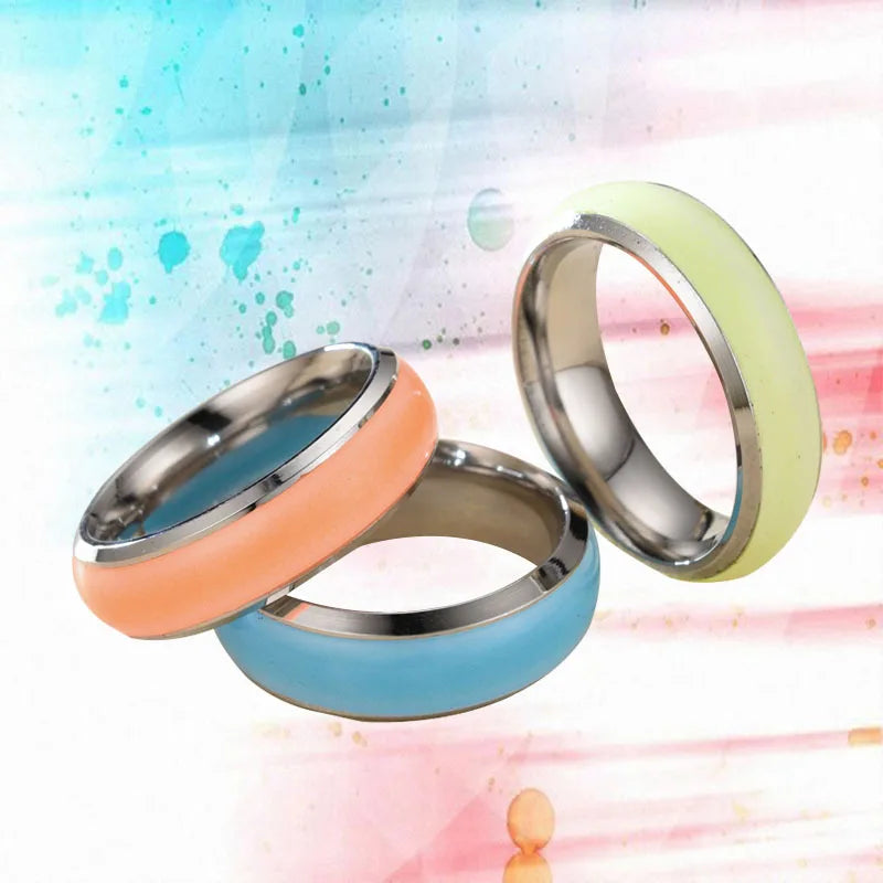 Anello Fluorescente in Acciaio Inossidabile - Effetto Luminoso, Colori a Scelta, Unisex.