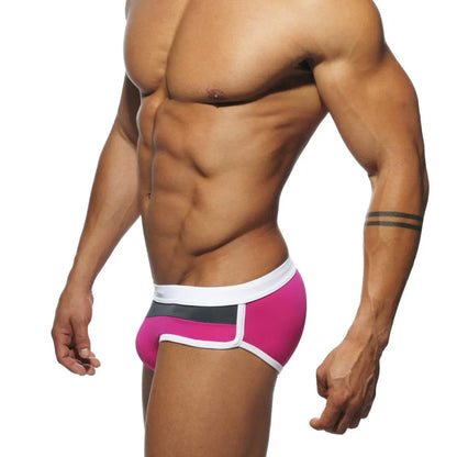 Costume Da Bagno Da Uomo Vita Bassa, Design Moderno con Fascia Larga e dai Colori Vivaci.