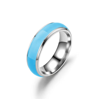 Anello Fluorescente in Acciaio Inossidabile - Effetto Luminoso, Colori a Scelta, Unisex.