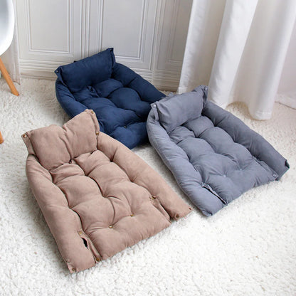 🐾 Cuccia con Cuscino per Cani e Gatti – 100% Cotone | Lavabile in Lavatrice 3 in 1: letto, divano e sofà.