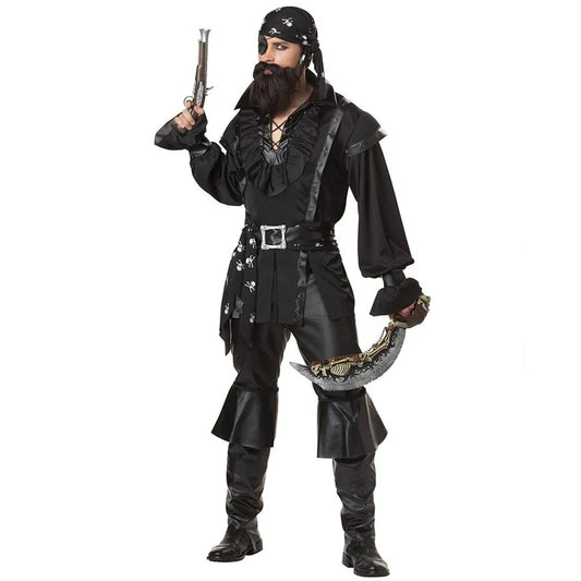 Abito pirata da uomo. Ideale come costume per carnevale, cosplay, feste.