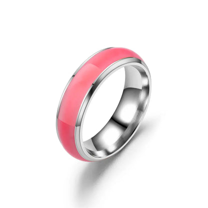 Anello Fluorescente in Acciaio Inossidabile - Effetto Luminoso, Colori a Scelta, Unisex.