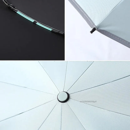 Ombrello pieghevole inverso, completamente automatico con striscia riflettente.