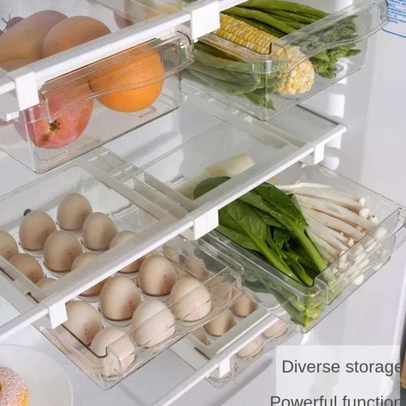 Cassetto Contenitore sotto-ripiano scorrevole per frigorifero per la conservazione degli alimenti