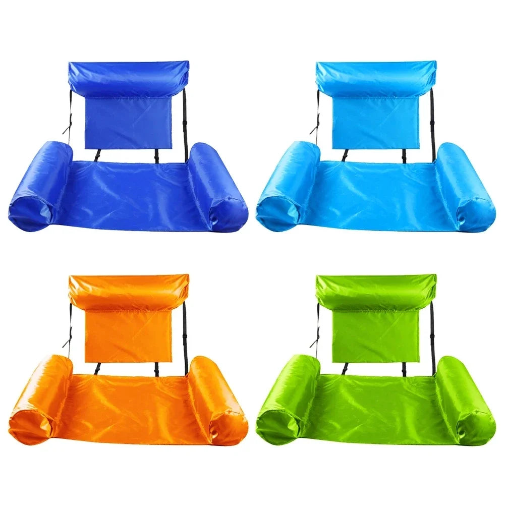 Materassino “sedia” mare-piscina, gonfiabile. Robusta e leggera, in vari colori, per un relax a 360°.