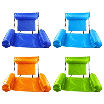 Materassino “sedia” mare-piscina, gonfiabile. Robusta e leggera, in vari colori, per un relax a 360°.