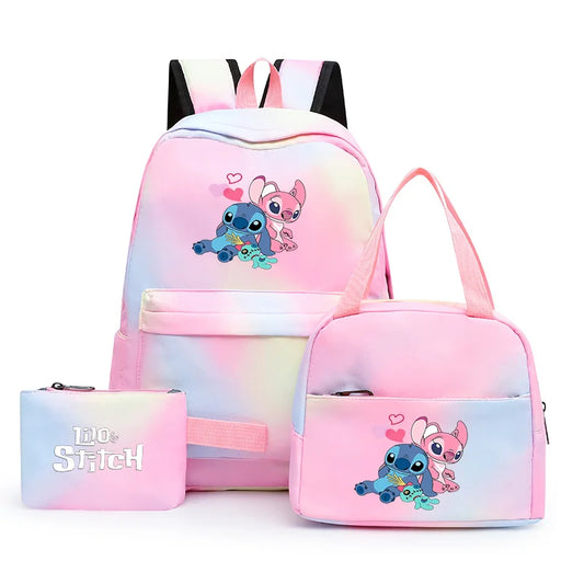 Zaino, borsetta e astuccio immagini 3D  cartoni animati, in nylon poliestere.  Spazioso e alla Moda, Perfetto per Scuola, Viaggi e Tempo Libero.