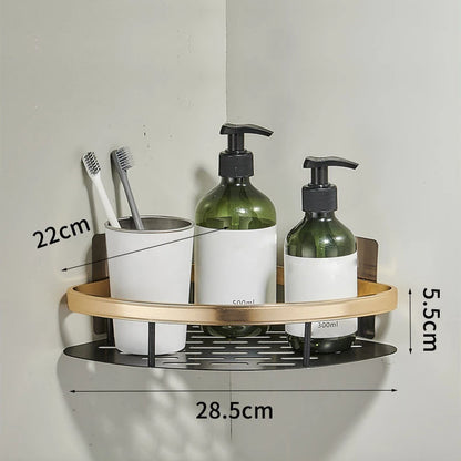Scaffale organizzatore da bagno, per doccia in lega di alluminio, porta shampoo, bagno/doccia schiuma, multi-oggetti, senza bisogno di fare fori.