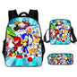 Zaino-borsa-astuccio immagini 3D  cartone animato “Sonic”, in nylon poliestere.  Spazioso e alla Moda, Perfetto per Scuola, Viaggi e Tempo Libero.