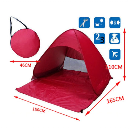Tenda da spiaggia/campeggio apertura rapida “automatica”. Protezione dal sole UPF50+, impermeabile, robusta con doppio avvolgimento.