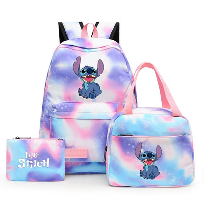Zaino, borsetta e astuccio immagini 3D  cartoni animati, in nylon poliestere.  Spazioso e alla Moda, Perfetto per Scuola, Viaggi e Tempo Libero.