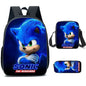 Zaino-borsa-astuccio immagini 3D  cartone animato “Sonic”, in nylon poliestere.  Spazioso e alla Moda, Perfetto per Scuola, Viaggi e Tempo Libero.