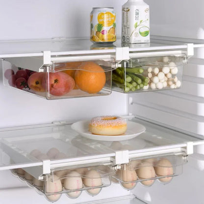 Cassetto Contenitore sotto-ripiano scorrevole per frigorifero per la conservazione degli alimenti
