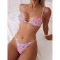Costume bichini set 2 pezzi da donna. Regolazione a laccio, colori vivi, tinta leopardata.