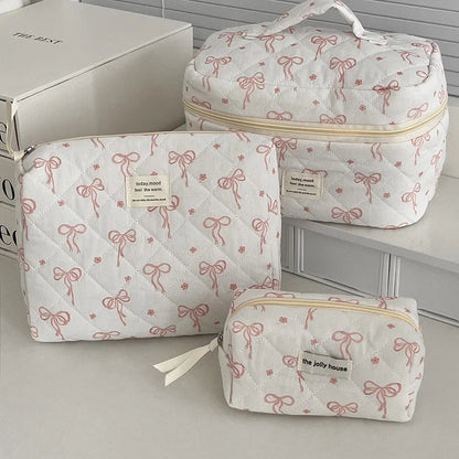🧳 Beauty-Case Organizer da Viaggio – 3 Misure in Cotone e Nylon | Eleganza, Praticità e Capacità.