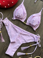 Costume da bagno per donna, set 2 pezzi. Bichini da donna, modello a triangolo: eleganza, dinamismo.
