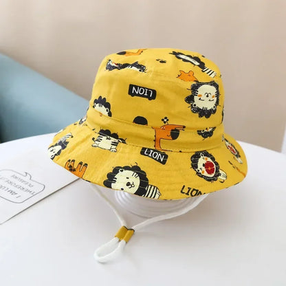 Cappello primavera/estate per bambino/a con immagini colorate. Protezione a 360° in cotone traspirante.