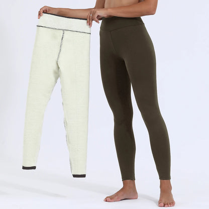 Leggins da donna invernali con imbottitura in pile. Sportivi/casual.