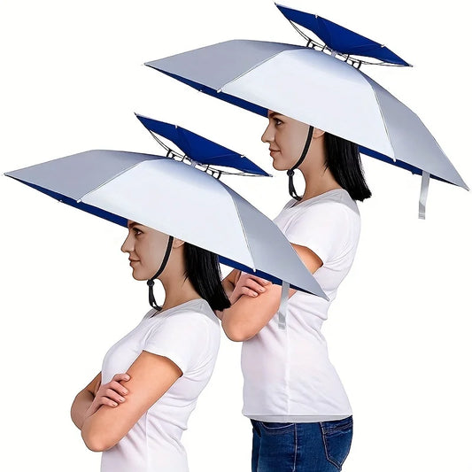 Cappello/Ombrello doppio Strato di grandi dimensioni regolabile per ogni misura di  testa.