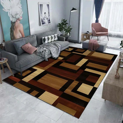 Tappeto decorativo da pavimento con motivo geometrico scuro 5 dimensioni, 17 motivi/immagini.
