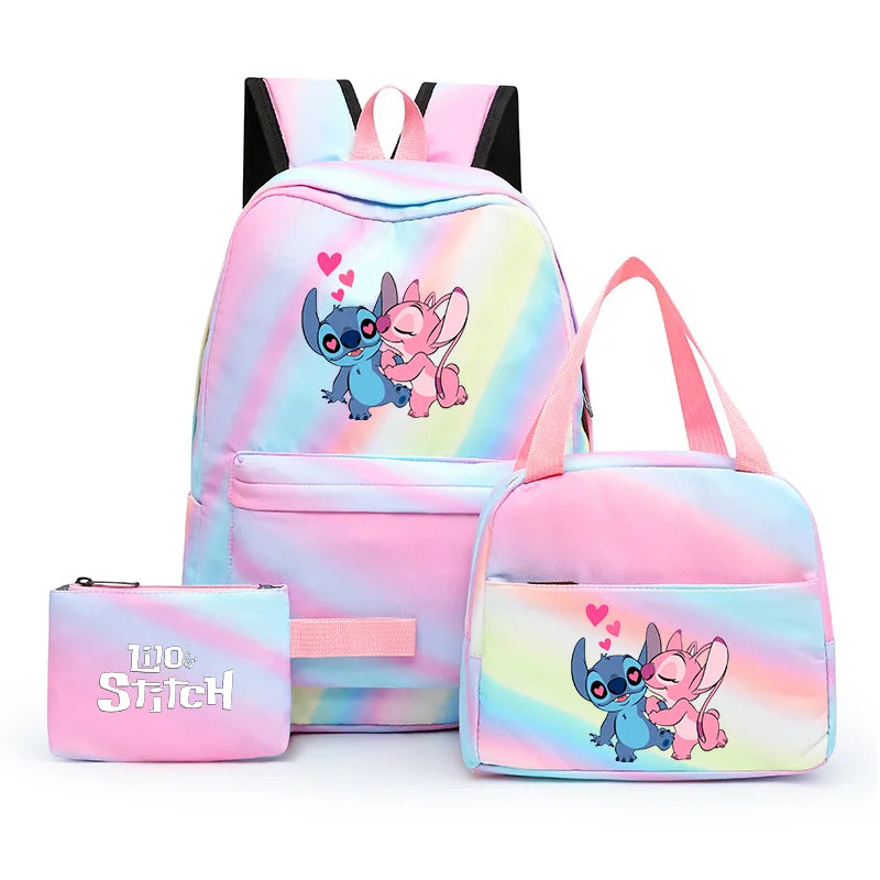 Zaino, borsetta e astuccio immagini 3D  cartoni animati, in nylon poliestere.  Spazioso e alla Moda, Perfetto per Scuola, Viaggi e Tempo Libero.