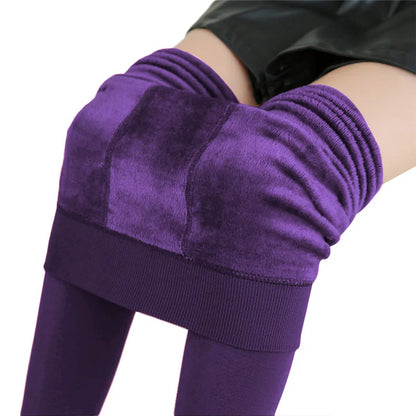 Calze/Calzamaia da donna invernali con imbottitura in pile. Otto colori a scelta, misura dalla S alla 3XL.