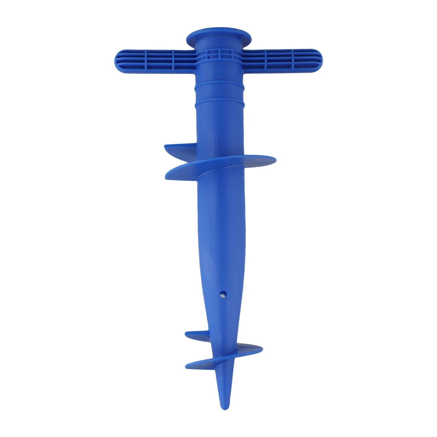 Picchetto/ base in plastica per ombrellone. Picchetto a vite per forare il terreno e fissare l’ombrellone.