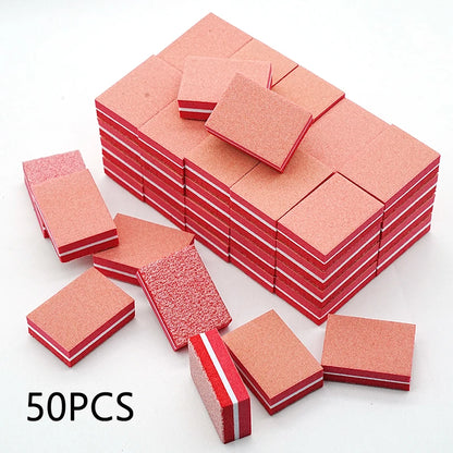 Carta vetrata per Manicure, grana 100/180. Set da 10-25 o 50 pezzi Mini buffer per nail art professionale.